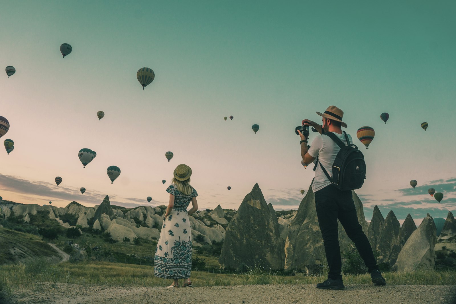 Hot-air balloons over Cappadocia