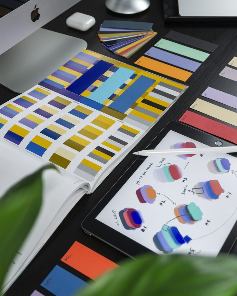 Colour swatches and print charts